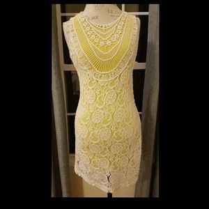 Pretty Lace Overlay Dress Medium Large